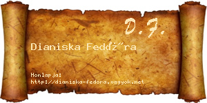 Dianiska Fedóra névjegykártya